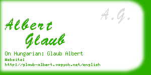 albert glaub business card